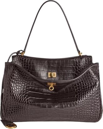 Balenciaga Tassen, Dames, Bruin, ONE Size, Leer, Rodeo Medium Bag