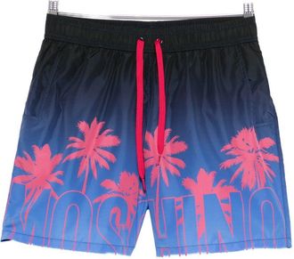 Moschino Gradient Print Swim Shorts with Palm Tree Design