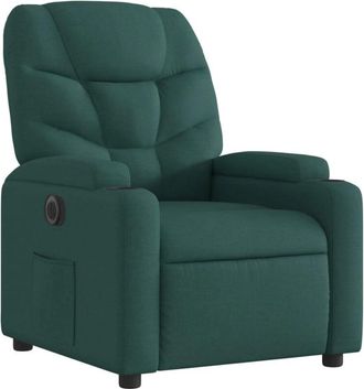 vidaXL Vidaxl - Sillón reclinable eléctrico tela verde oscuro