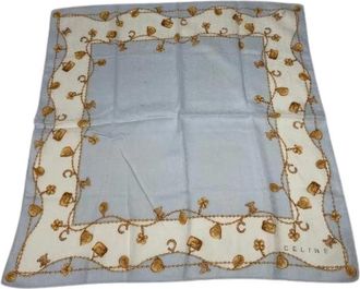 Celine Pre-owned Scarves, female, Blue, Size: ONE SIZE Pre-owned Silk Scarf