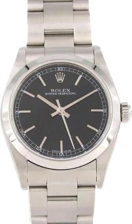 Rolex Pre-owned Oyster Perpetual Roestvrij staal Horloge - Dames - Vintage Horloges - Zwart - ONE Size - Vintage