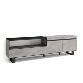 Skraut Home Skraut Home - Mueble Tv, Televisi&oacute;n, Muebles De Sal&oacute;n, Almacenaje, 200x57x35cm, Para Tv Hasta 80, Dise&ntilde;o Industrial, Estilo Moderno, Gris Cemento