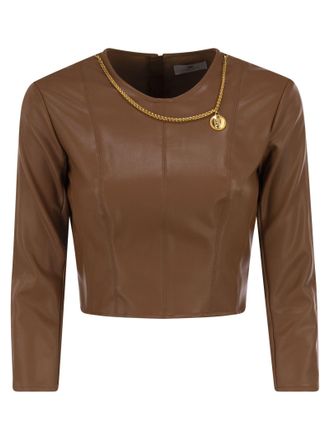 Elisabetta Franchi Top mit Halskette und Anh&auml;nger