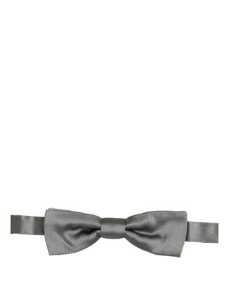 Dolce & Gabbana Silk Satin Bow Tie - Gray