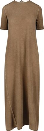Uma Wang Brown Worn-Wash Fabric Maxi Dress