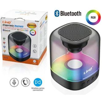 Trade Shop Altavoz Bluetooth Port&aacute;til Inal&aacute;mbrico Rgb Led Radio Fm Aux Mp3 Pk6824