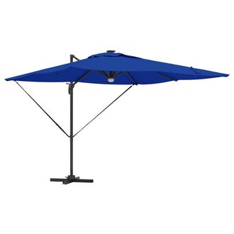 Berkfield Home Cantilever Roma Parasol with LEDs Azure Blue 286x285x270 cm Aluminium | Size: 286 x 285 x 270 cm