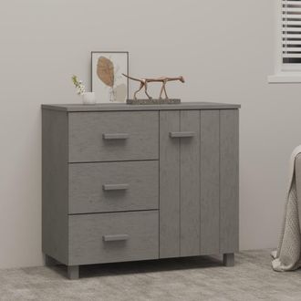 vidaXL Vidaxl - Aparador Hamar Madera Maciza De Pino Gris Claro 90x40x80 Cm