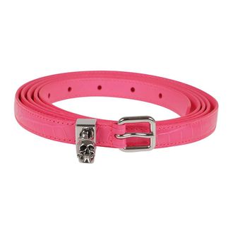 Alexander McQueen Accessoires, Dames, Roze, 80 CM, Dubbele Riem met SK. - Roseéon Skull Design