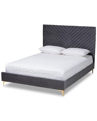 Baxton Studio Fabrico Contemporary Glam Luxe Velvet Platform Bed