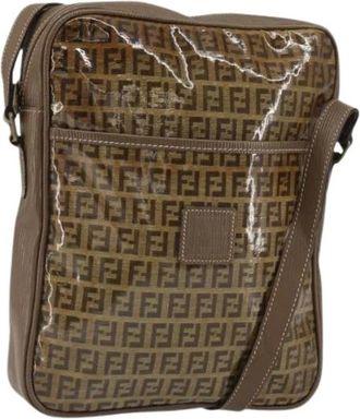 Fendi Pre-owned Cross Body Bags, female, Brown, Size: ONE SIZE Pre-owned Canvas Cross Body Bag