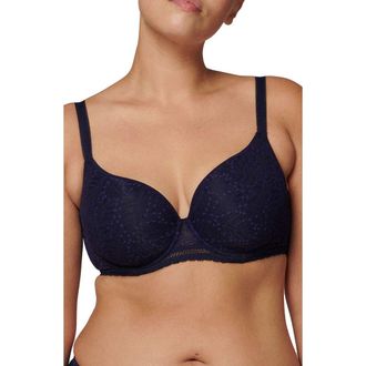 Simone P&eacute;r&egrave;le Comete Underwire 3D Plunge Bra in Midnight at Nordstrom, Size 34G