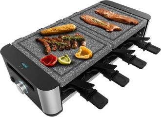 Cecotec Raclette de Formaggio e grill de 1400 W congrill superiore de pietra naturale e confinitura in acciaio inox