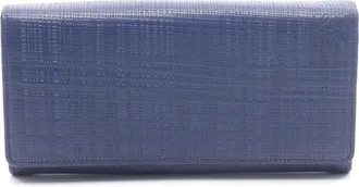 Loewe Navy Leather Long Wallet (Bi-Fold) (Pre-Owned)