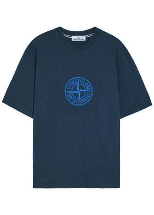 Stone Island Logo-print Cotton T-shirt - Navy - XL