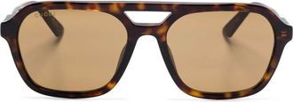 Gucci Occhiali da sole con montatura stile pilota - Marrone