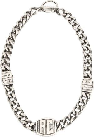 Roberto Cavalli Collana a catena con monogramma - Argento
