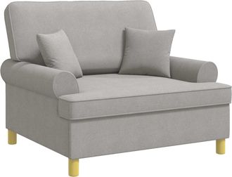vidaXL Sill&oacute;n Xxl Con Cojines Gris Nube Tela Vidaxl