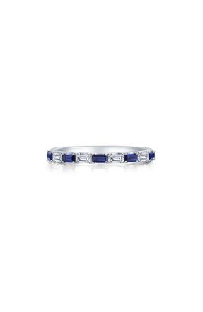Lafonn Baguette Half Eternity Band in Blue at Nordstrom, Size 7