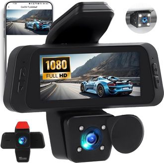 OEM C&aacute;mara De Salpicadero Delantera Y Trasera Para El Interior Del Coche, C&aacute;mara De 3 Pulgadas Con Control Por Aplicaci&oacute;n, Visi&oacute;n Nocturna Infrarroja, Gra