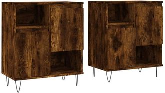 vidaXL Sideboards 2 pcs Smoked Oak Engineered Wood Vidaxl