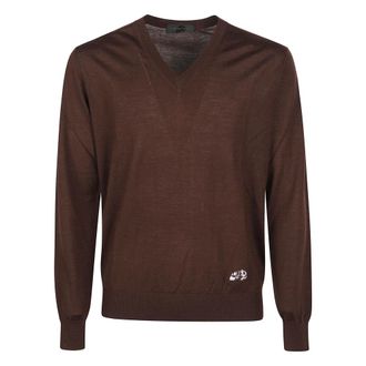 Gabriele Pasini V-neck Knitwear, male, Brown, L, Gabriele Pasini Jumpers Brown