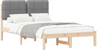 vidaXL Estructura De Cama Con Cabecera Tapizada Gris Claro Vidaxl