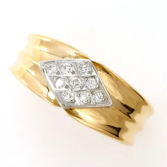 C&A White Gold Yellow Gold Yellow Gold (18K) White Gold (18K) Band Ring (Pre-Owned)