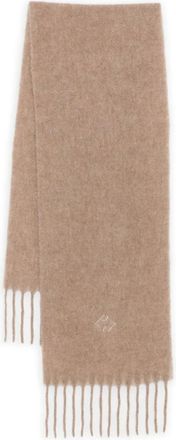 PESERICO Sciarpa con frange e logo - Toni neutri