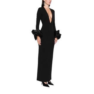 Solace London Valerie Maxi Jurk - Dames - Avondkleed - Zwart - 2XS - Polyester - Kleedjes