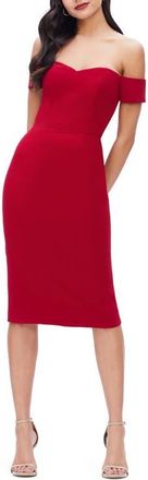 Dress The Population Bailey Off the Shoulder Body-Con Dress in Garnet at Nordstrom, Size Xx-Small