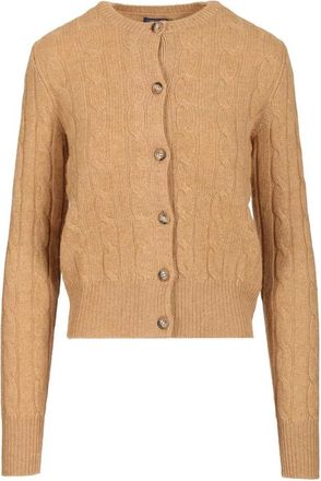 Polo Ralph Lauren Cashmere Kabel Gebreid Vest - Dames - Cashmere truien - Beige - XS - Truien & Vesten