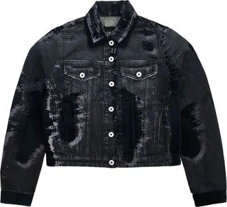 Jean Paul Gaultier Giacca denim con stampa grafica - Nero