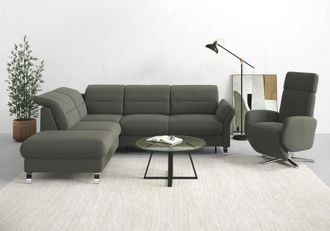 Sit&more Ecksofa »Grenoble L-Form mit Federkern« wahlweise mit Bettfunktion, Bettkasten, Arm- und Kopfteilverstellung
