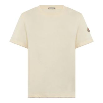 Moncler T-Shirts, female, Beige, Size: XS Short-Sleeved T-Shirt