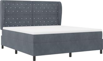 vidaXL Vidaxl - Box Spring Bed with Mattress Dark grey 180 x 200 cm Velvet