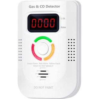 OEM Detector De Fugas De Gas Enchufable, Detector De Mon&oacute;xido De Carbono, Detector De Gases Combustibles, Blanco, Enchufe Europeo