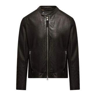 Bomboogie Leather Jackets, male, Brown, Size: XL Roy Leather Jacket