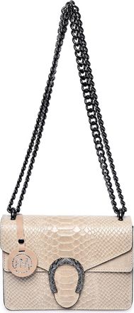 Roberta M Beige Rundleer Tas