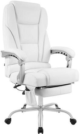 Clp Clp - Sill&oacute;n De Oficina Pacific De Cuero Aut&eacute;ntico Con Funci&oacute;n De Masaje Blanco