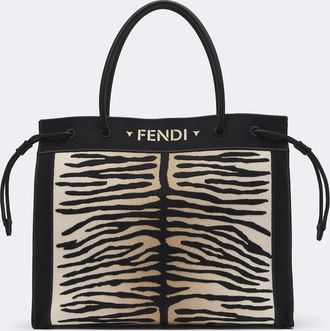 Fendi Shopper Medium con stampa tigrata e ricamo