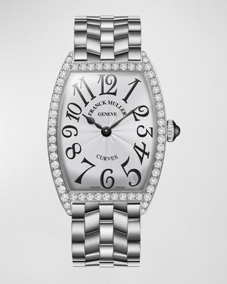 Franck Muller Curvex Stainless Steel Diamond Watch