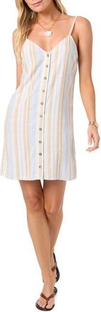 O'Neill Atlee Stripe Minidress in Tapioca at Nordstrom, Size Xx-Large