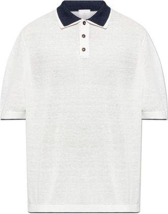 Eleventy Linnen Polo Shirt - Heren - Polos - Wit - L - Linnen - Tops