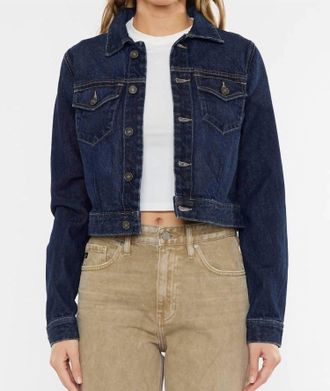 Kancan Westlyn Cropped Jacket In Dark Blue
