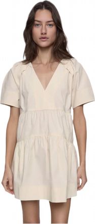Rebecca Minkoff Vera Tiered Mini Dress In Chalk