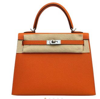 Herm&egrave;s Orange Kelly 25 cm in Epsom Sellier with Palladium Hardware