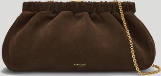 DeMellier The Miami Clutch in Mocha Suede & Mocha Smooth Leather Clutch