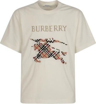 Burberry Stijlvolle Overhemden - Heren - T-shirts - Beige - L - Katoen - Tops