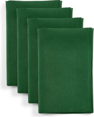 Solino Home Linen Dinner Napkins Set of 4, 20 x 20 Inch for Dining Table, Holiday and Everyday Table Decor - Fete in Pine Green at Nordstrom, Size